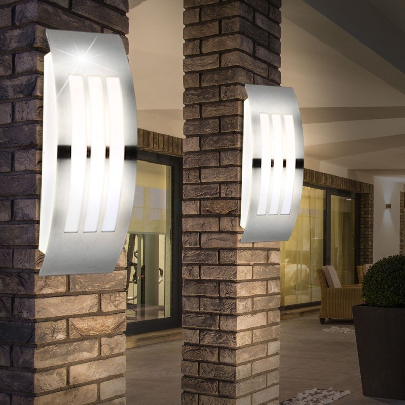 Globo E27 Cornus Energy Saving IP44 Outdoor Lamp, Stainless Steel