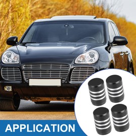 A ABSOPRO Tire Valve Stem Caps Aluminum Alloy Black (Set of 4)