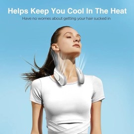 Portable rechargeable bladeless neck fans, hands-free, 6000mAh battery, cooling,