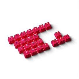 HK GAMING Rubber Backlit Doublesht Keycap Set | OEM Profile for Mechanical Keyboard (23 Keys, Monza Red)