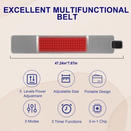 Red Light Belt for Waist, 105 LEDS Red Light and Near Infrared Light 3 in 1 Chip Portable