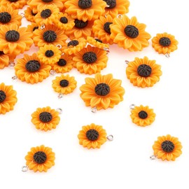 Boutigem 40 Pieces Sunflower Pendants Opaque Resin Flower Sun Flower Charms Pendants for Jewellery Making DIY Bracelet Necklace Dangle Earrings Resin Opaque, Resin Resin Opaque Resin, Resin