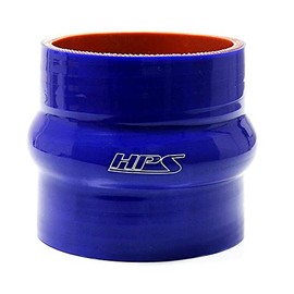 HPS HTSHC-350-L4-BLUE Silicone High Temperature 4-ply Reinforced Straight Hump Coupler Hose, 35 PSI Maximum Pressure, 4" Length, 3.5" ID, Blue