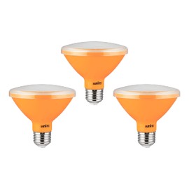 Sunlite 40241 LED PAR30 Short Neck Colored Recessed Light Bulb, 8 Watt (75W Equivalent), Medium (E26) Base, Floodlight, ETL Listed, Amber, 3 Count