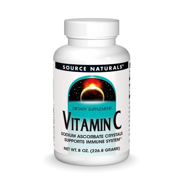 Source Naturals Vitamin C Sodium Ascorbate Crystals - Pure Form Vitamin C - 8 oz Powder