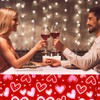 Valentines Day Disposable Tablecloth 2 PCS,54 x 108 Inches Red