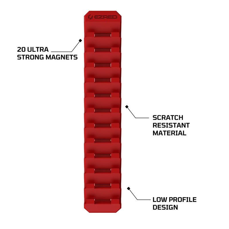 Magnetic Flexible 12 Slot Wrench Rack Holder Non-Marring Slim Design