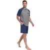 PrinStory Men's Pajama Set Sleepwear Pjs Lightweight Short Sleeve Crewneck