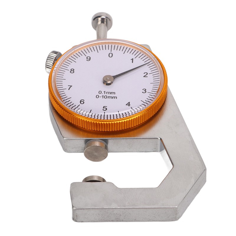 Flat Head Thickness Gauge 0 to 10mm Range Round Dial