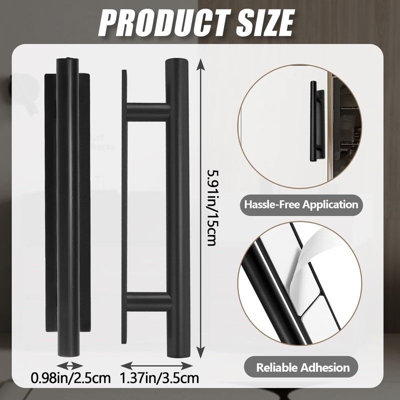 Opfiue 10 PCS Self-Stick Push Pull Helper ABS Plastic Handle,