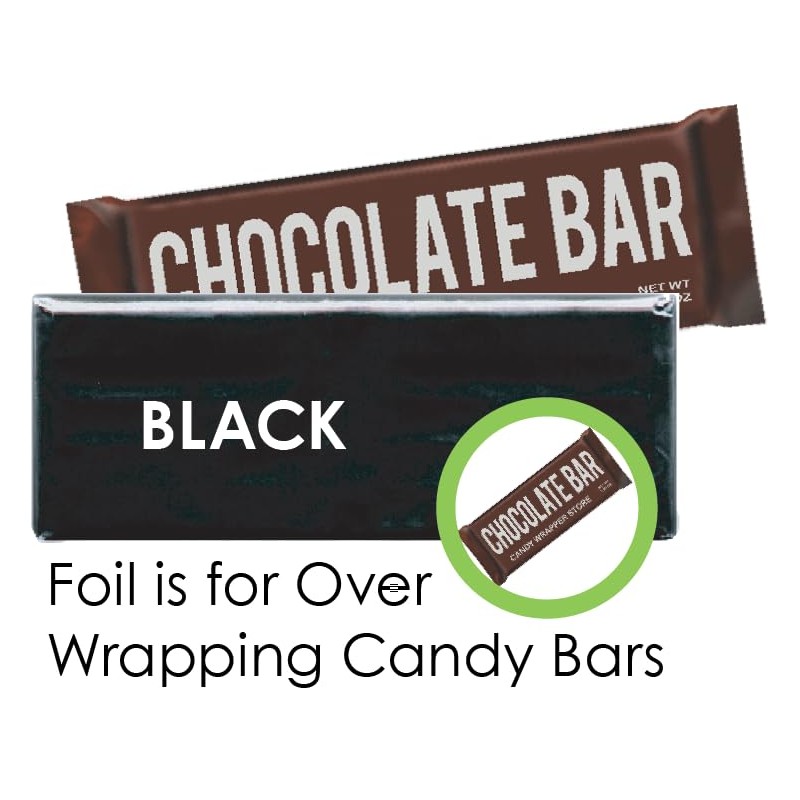Black Shiny Candy Bar Wrapper Foil Sheets for over wrapping