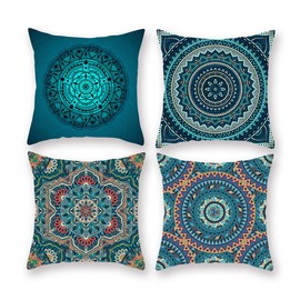 Hakona Cushion Cover 45 45 Stylish Set of 4 Peach Skin Fabric Soft Mandala Popular Scandinavian Goods Sofa Back Pillow Cover Body Pillow Cover Cushion Cover Car Chair Interior Decoration Home Holiday