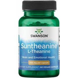 Swanson Amino Acid Double Potency Suntheanine L-Theanine 200 Milligrams 60 Veg Capsules