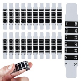 Pack of 20 Temperature Strips, Reusable Forehead Fever Thermometer Strips Temperature Strips with 20 Manuals for Home Use
