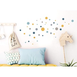 Little Deco DL390 Wall Stickers 86 Dots for Children's Rooms, Boys, Girls, Circles, Colourful, Available in Various Colours