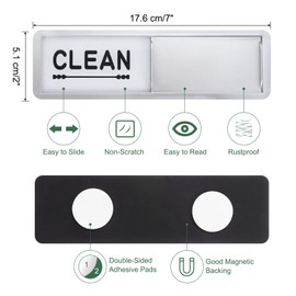 uxcell Dishwasher Magnet Clean Dirty Sign Rectangle Magnetic Dishwasher Indicator Love Arrow Non-Scratch Sign with Stickers for Dishwasher Kitchen Hotel, Silver