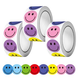 1500Pcs Happy Face Stickers for Kids,Teacher Reward Stickers,Smile Labels