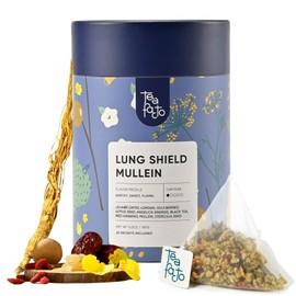 Tea Facto Lung Shield* Mullein Tea Bags - Whole Leaves Mullein Leaf Tea with 8 Herbs - 25 Bulk Packs LungShield/Mullein25