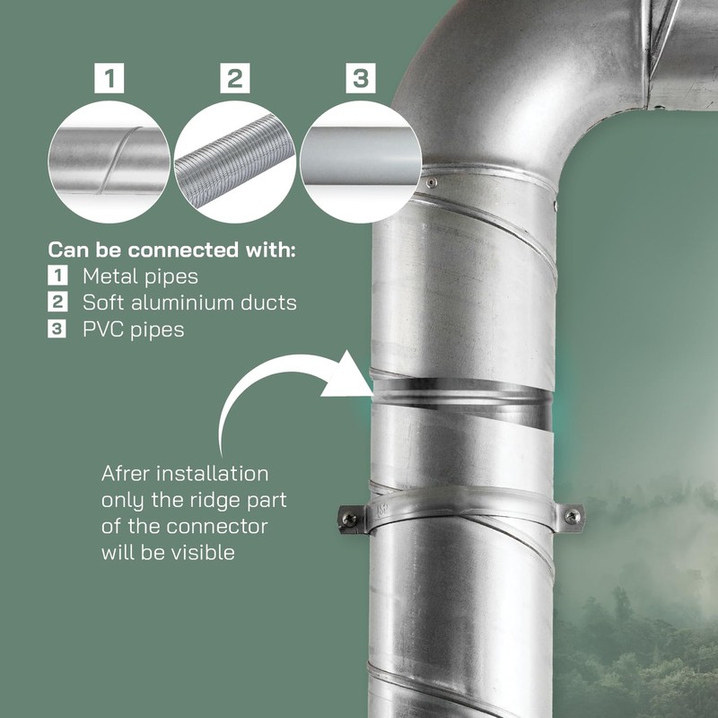 Vent Systems 6'' Inch Pack of 2 - Galvanized Steel