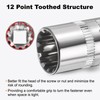 sourcing map 12 Points Socket 1/4" Drive 12mm Metric Shallow