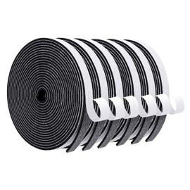 MAGZO Weather Stripping Door Seal, 1/2 in W X 1/8 in T X 99 Ft Total Adhesive Foam Insulation Tape for Windows 16.5 ft X 6 Rolls, Black