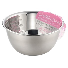 Yoshikawa SJ1391 Bowl, Silver, 5.5 inches (14 cm), Graduated, Fits Just