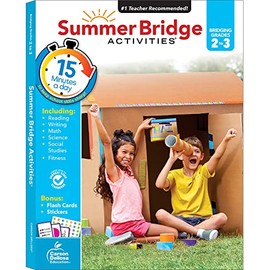Summer Bridge Activities 2-3 Workbooks, Ages 7-8, Math, Reading Comprehension, Writing, Science, Social Studies, Summer Learning 3rd Grade Workbooks All Subjects With Flash Cards (160 pgs)