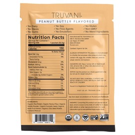 Truvani Vegan Protein Powder | Peanut Butter | 20g Organic Plant Based Protein | 1 Serving | Pea Protein for Women and Men | Keto | Gluten & Dairy Free | Low Carb | No Added Sugar