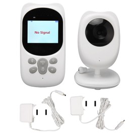 2.4in Video Baby Monitor 2 Way Intercom Auto Night Vision Portable Baby Camera 100‑240V White US Plug