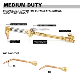 AWLOLWA Medium Duty Oxy Acetylene Gas Welding Outfit Tote Kit, Oxygen & Acetylene Cutting Kit without Tanks