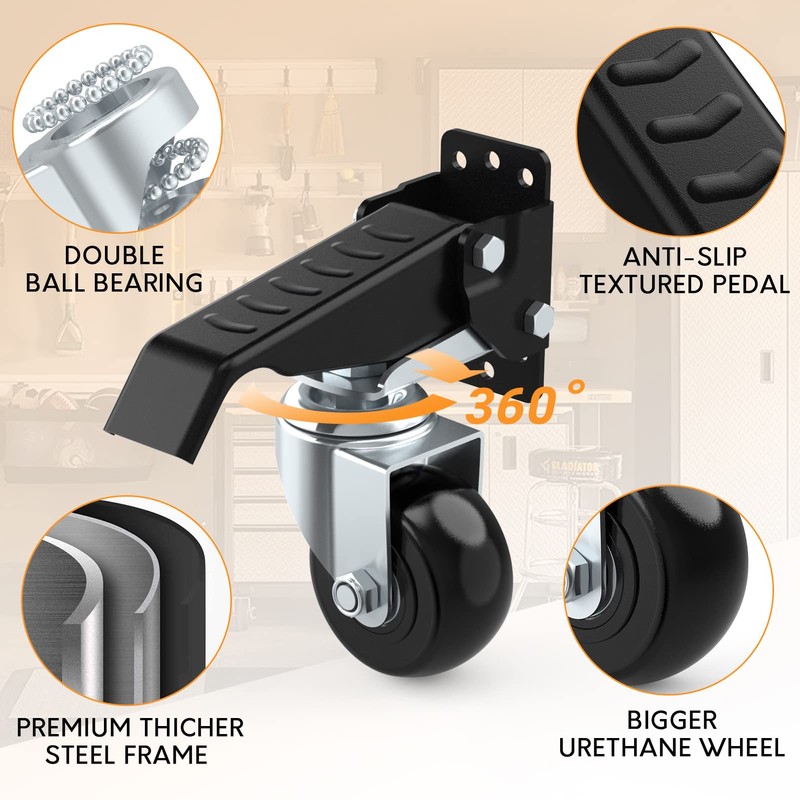 SOLEJAZZ Retractable Casters kit 720 LBS Workbench Casters Heavy Duty