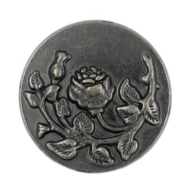 Bezelry 12 botones de vástago de metal rosa y vid. 20 mm (gris plateado)