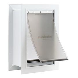 PetSafe Wall Entry Pet Door - Rust-Free Telescoping Frame - Easy Install for Interior & Exterior Walls 4 3/4" - 7" Thick - Large - for Pets Up to 100 lbs