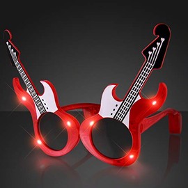 Rock Guitar Light Up Flashing LED Sunglasses (Set of 12)