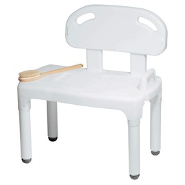 Carex Universal Tub Transfer Bench, Bath Seat with Backrest, Shower Chair for Elderly and Disabled, Transfer Bench & Shower Seat for Bathtub with Adjustable Legs, Converts to Right or Left Hand Entry