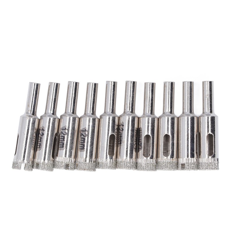 10Pcs Glass Drill Bit 12mm High Torsion Stable Fine Workmanship