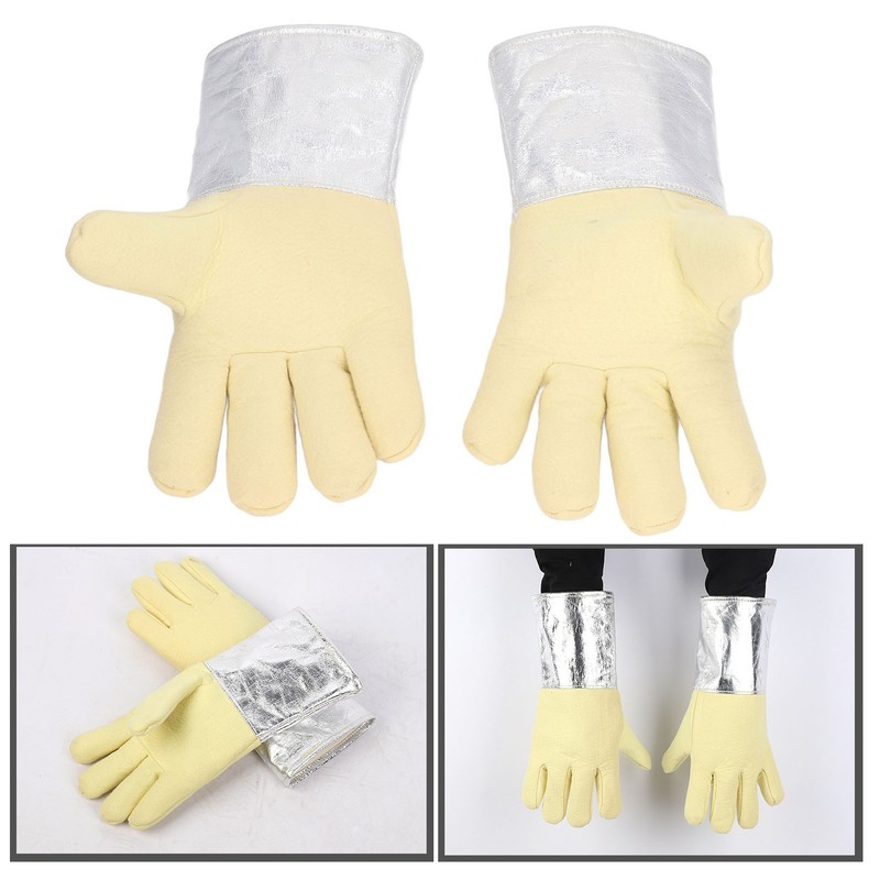 1 Pair Aluminum Foil Gloves High Temp Resistance Heat Insulation
