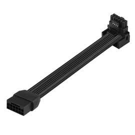 CERRXIAN 1FT ATX3.0 12VHPWR 90 Degree Angle Extension Cable,PCI-e 5.0 12VHPWR ATX3.0 600W 16 Pin Male to Up Angled Female Power Cable,for Graphic Card GPU 12+4pin RTX 3090Ti 4070Ti 4080 4090 (A-1FT)