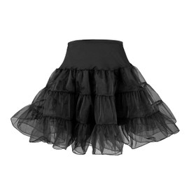 Hip Hop 50's Shop Womens Vintage Rockabilly Tutu Petticoat Slip (3X/4X Black)