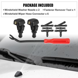 X AUTOHAUX 9pcs Front Windshield Wiper Washer Nozzle Spray Jet Kit 3W7Z-17603-AA for Ford F-150 for Flex for Crown Victoria 2003-2011