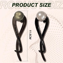Pack of 2 Hair Clips for Women, Pearl One Word Gripper, Hair Clips for Thick Hair, Non-Slip Hair, Jaw Clips, Hair Styling Accessories for Women, Girls