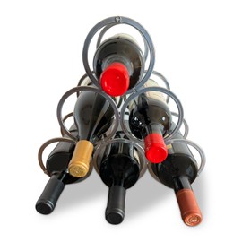 Lily's Home Countertop Wine Rack - Freestanding 6 Bottle Holder for Wine Storage, Perfect for Kitchen Countertop, Cabinet Organizer, or Wine Bar