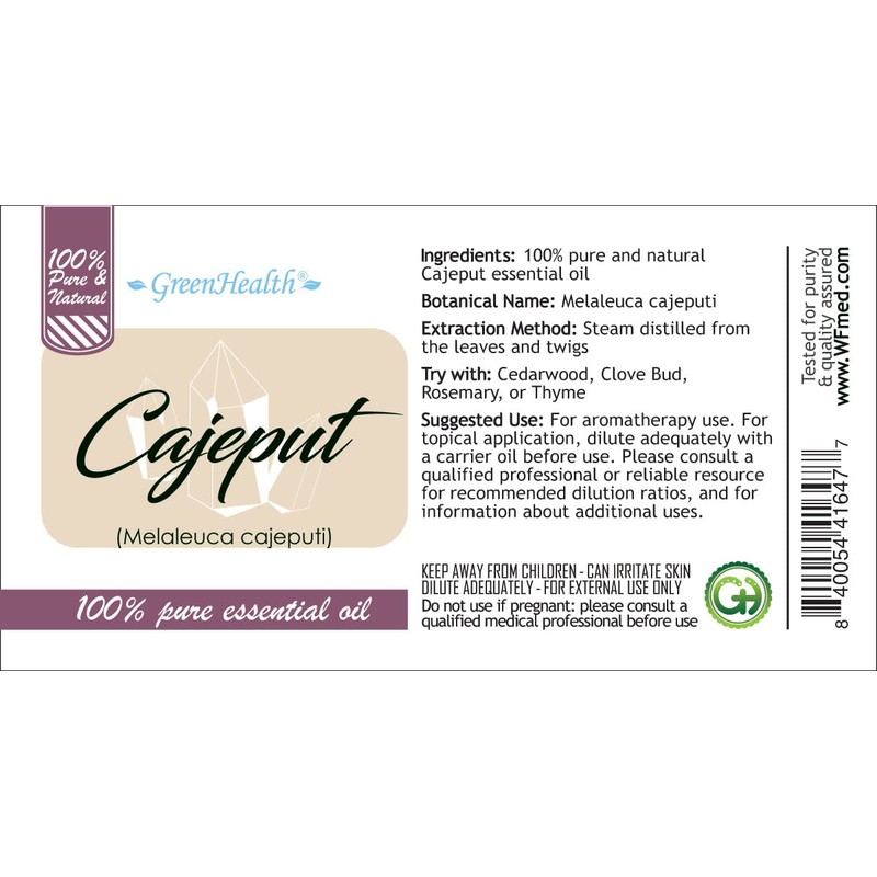 GreenHealth Cajeput – 1/2 fl oz (15 ml) Glass Bottle