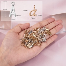 BEEFLYING Pack of 156 Letter Pendant Charms, 26 Letter Charms Pendants with Initial Letter A~Z for Necklaces, Bracelets, Jewellery Making, Craft Supplies