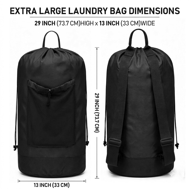 Backpack Laundry Bag Durable Polyster Laundry Backpack Bag with Shoulder