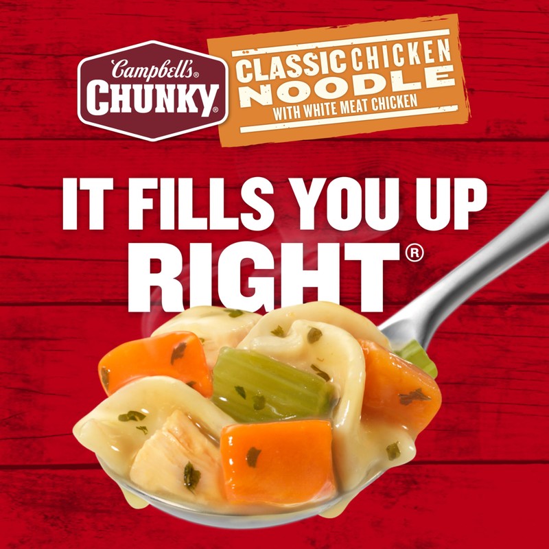 Campbell's Chunky Classic Chicken Noodle Soup, 18.6 oz Can (12