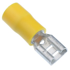 100 x Yellow 6.3mm Female Insulated Crimp Spade Connector 10-12 AWG Wire Cable Electrical