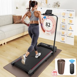 Jagjog Foldable Treadmill Under Desk Walking Pad for Home Gym Running Machine +Free Mat