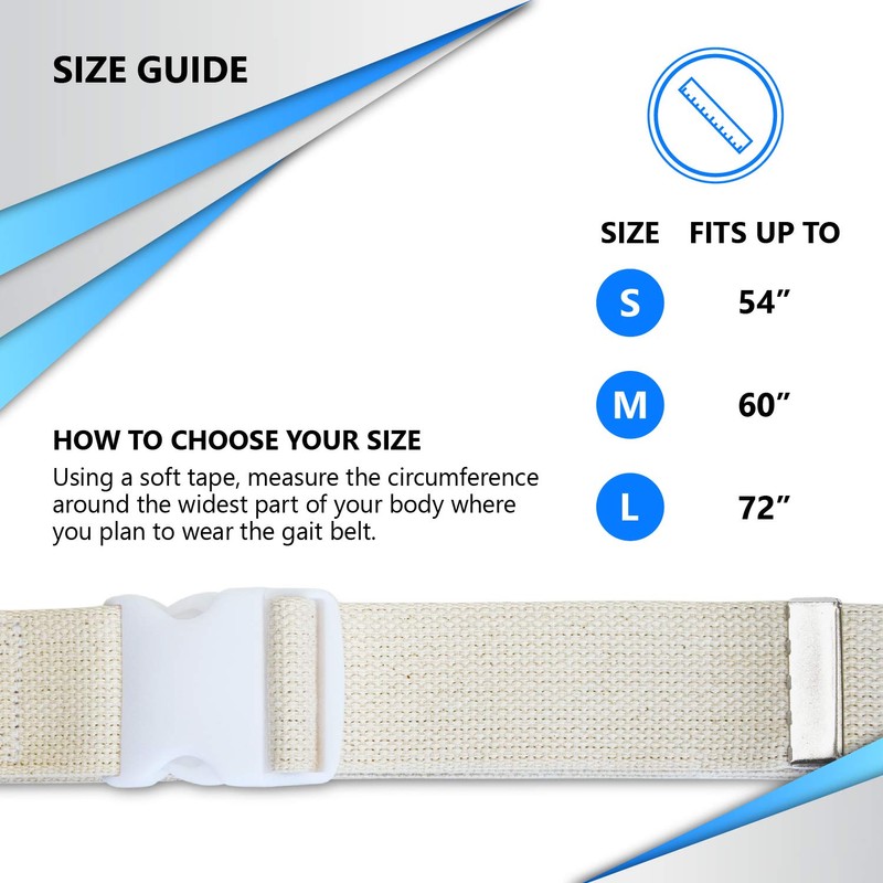 NYOrtho Plastic Buckle Gait Belt - Adjustable Machine Washable Strong