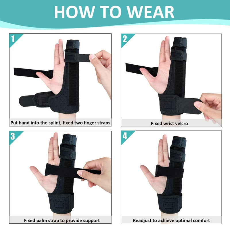 GenetGo Metacarpal Finger Splint Hand Brace - Pinky Ring Finger